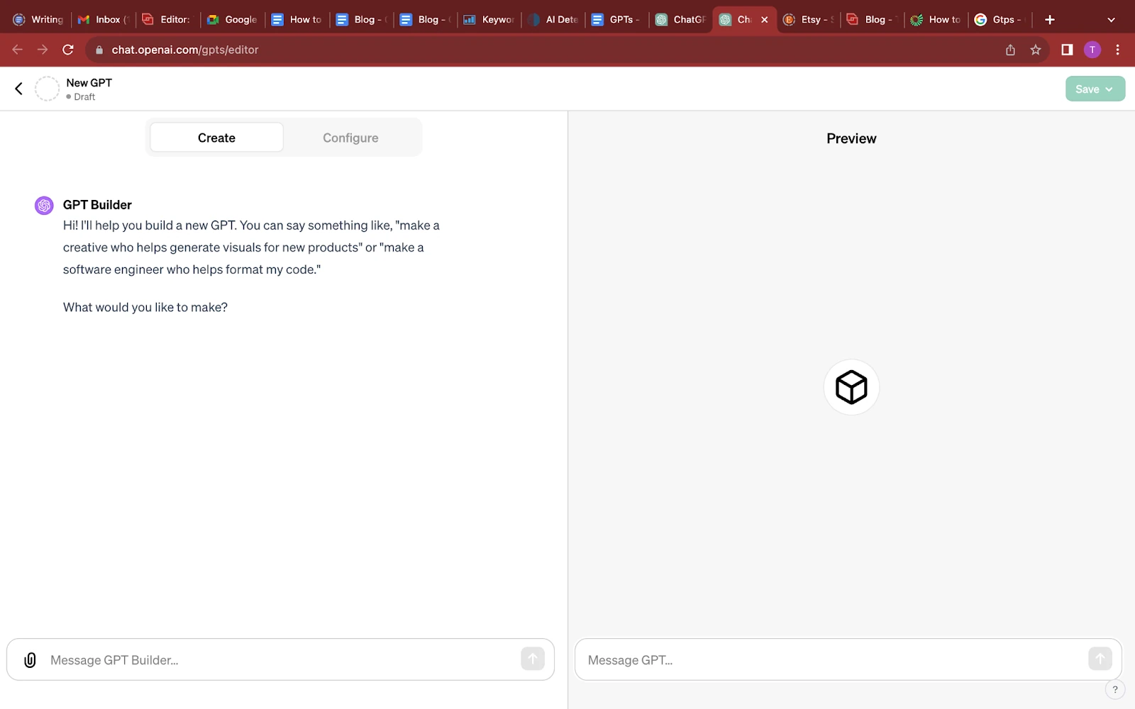 Discuter avec le GPT Builder