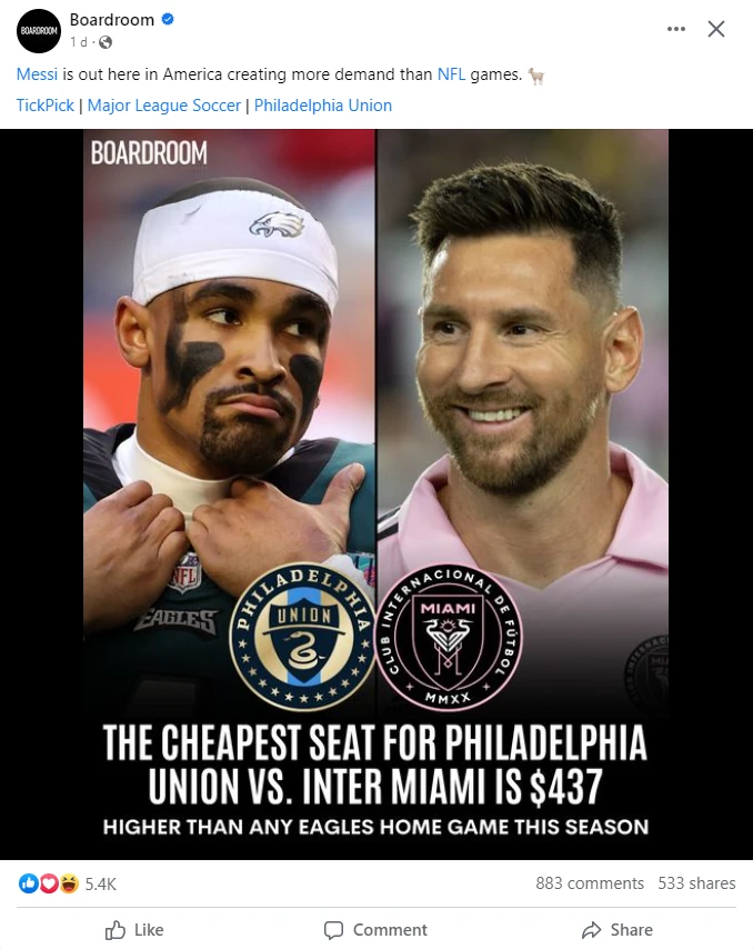 Exemple de publicité Facebook boostée