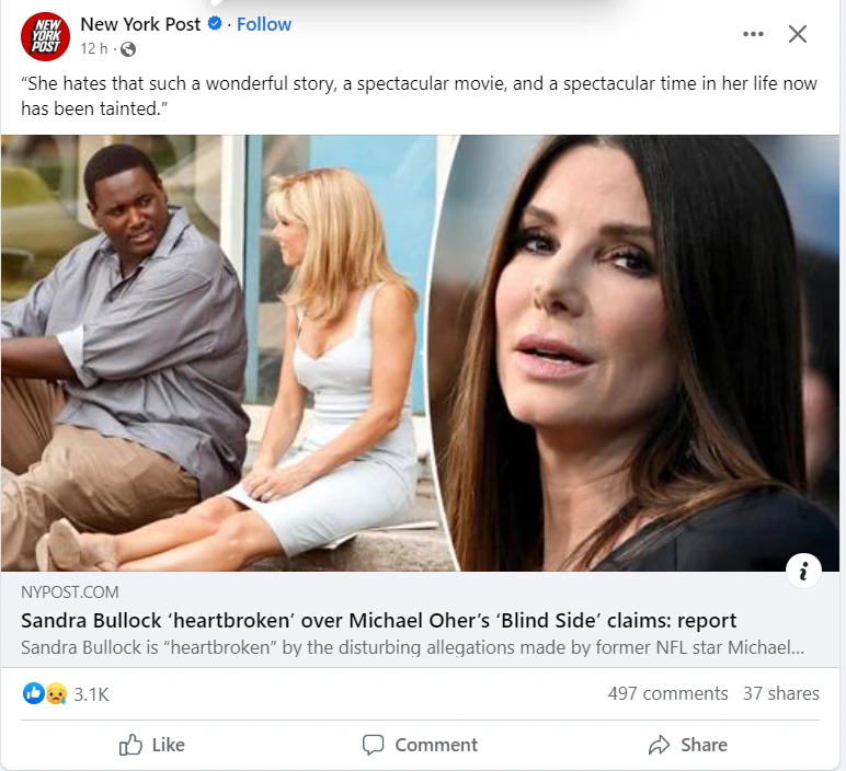 Exemple de publicité Facebook New York Post
