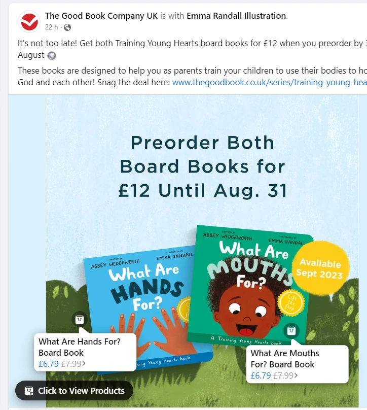 Exemple de publicité Facebook The Good Book Company