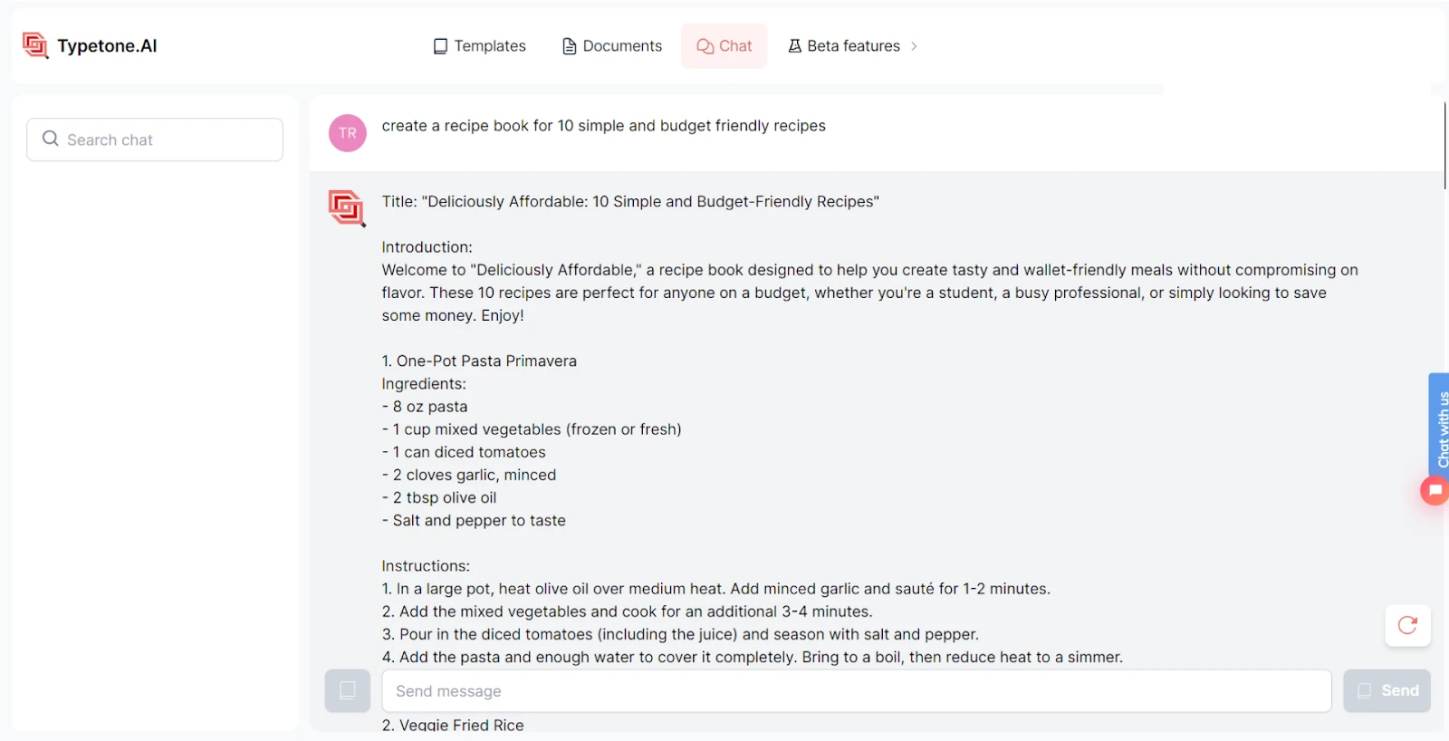 Typetone chat bot using GPT-3