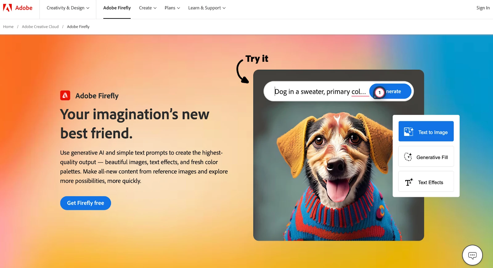 Adobe Firefly visual AI tool