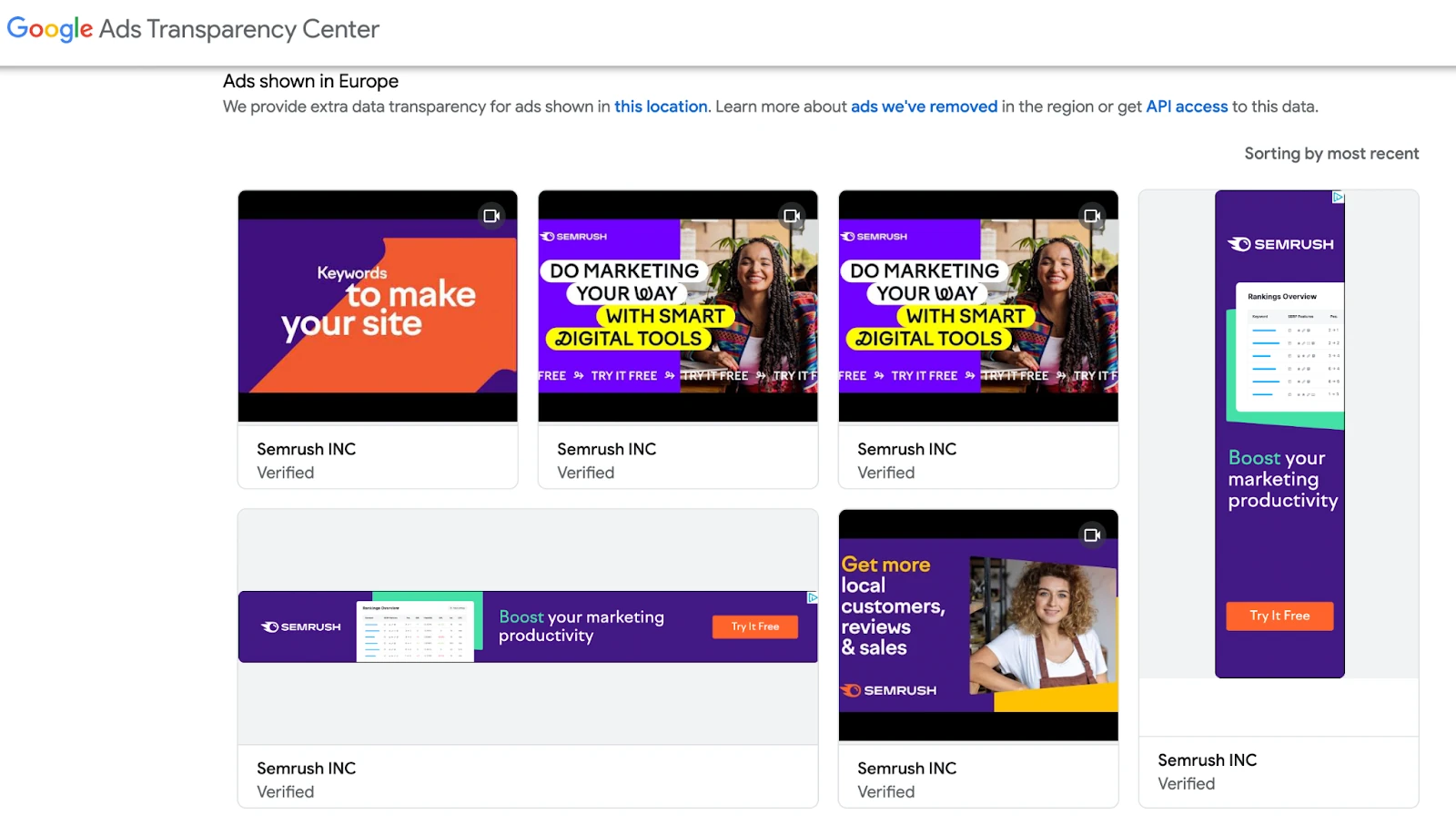 Google ads transparency